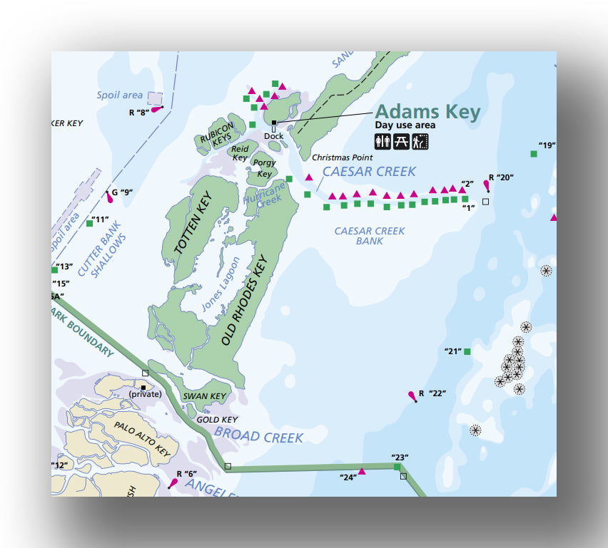 Adams Key Map in Biscayne National Park