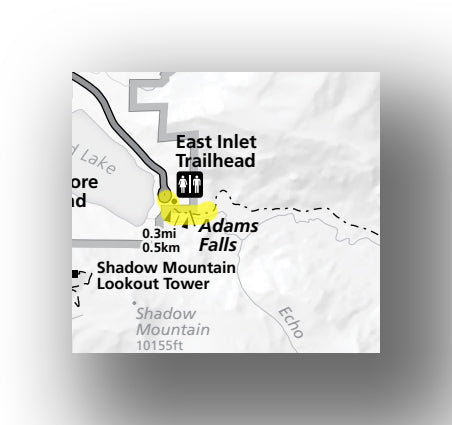 adams falls trail map in rocky mountain national park