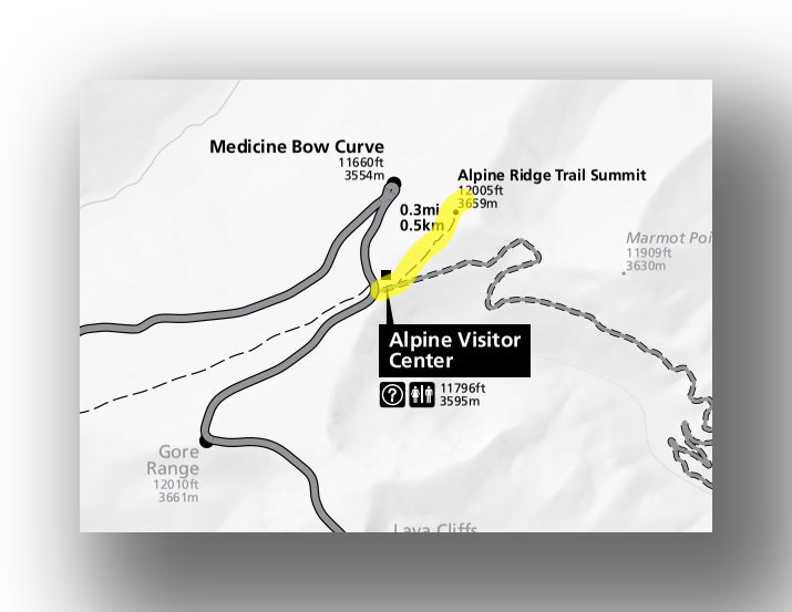 alpine trail map in rocky mountain national park