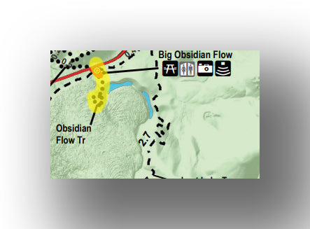 Big obsidian flow hiking map