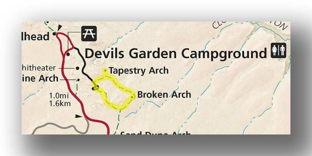 Broken Arch Trail map