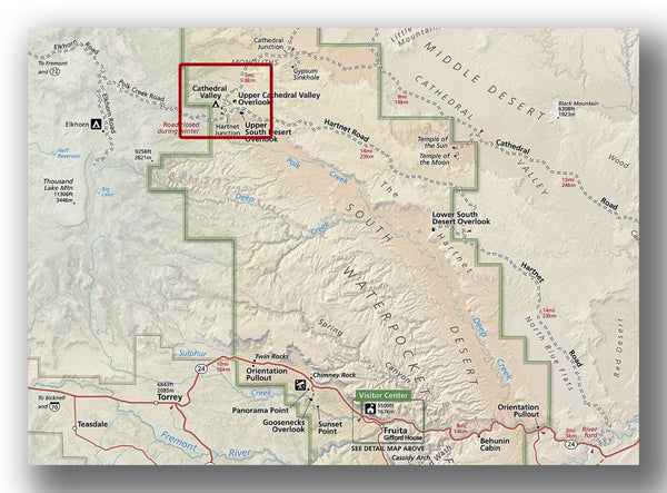 capitol reef national park campgrounds for cathedral valley map