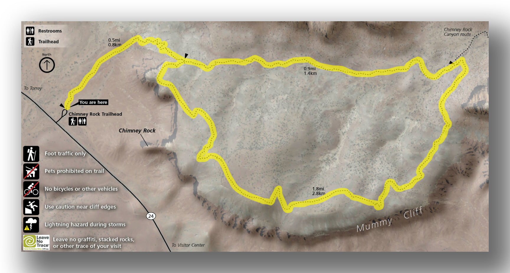 Chimney Rock trail map