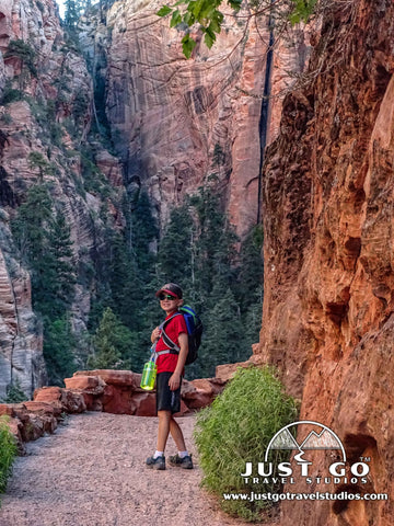 Walking up the Angels Landing trail in Zion National Park