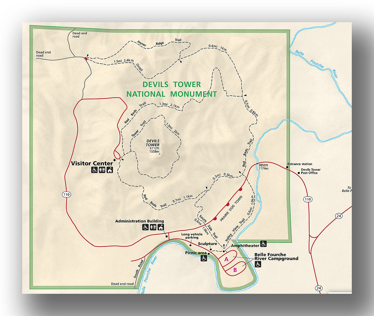 Devils Tower National Monument map