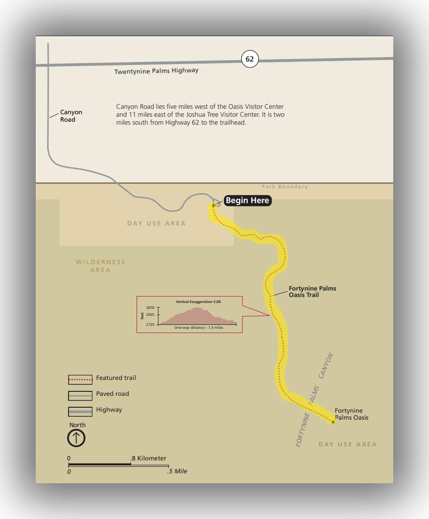 49 Palms Oasis trail map