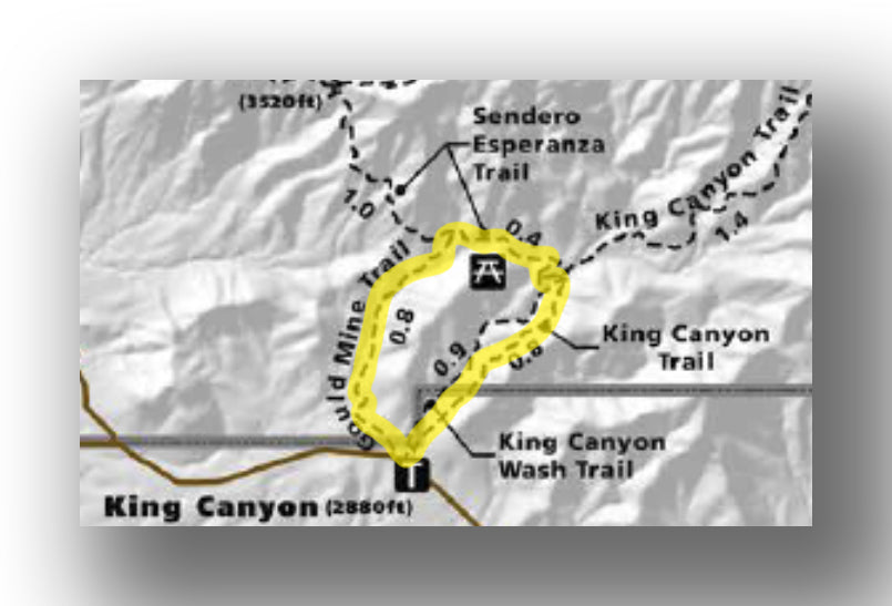 Gould Mine Trail in Saguaro National Park hiking map