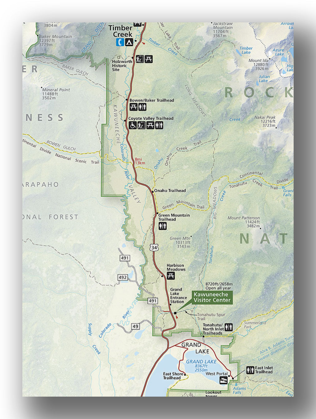 Rocky Mountain National Park map