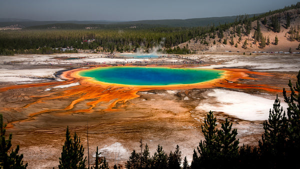 Grand prismatic spring overlook in Yellowstone national park