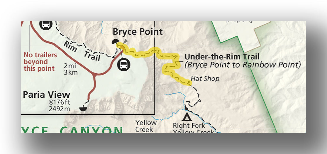 hat shop trail map in bryce canyon national park