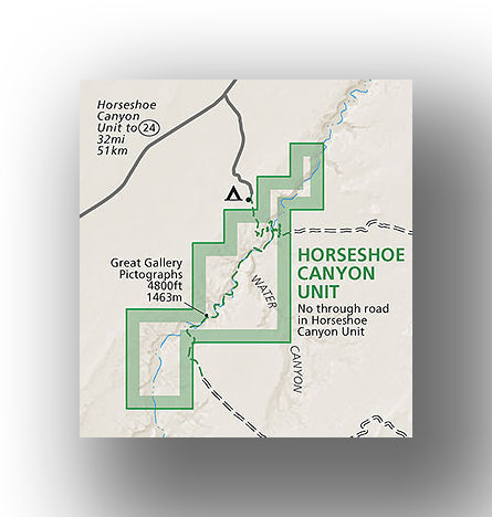 Horseshoe Canyon District Map in Canyonlands National Park