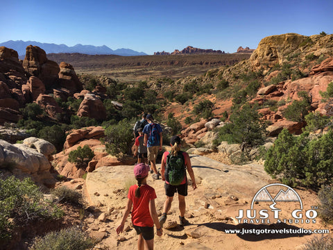 Starting the hike to the Fiery Furnace in Arches National Park