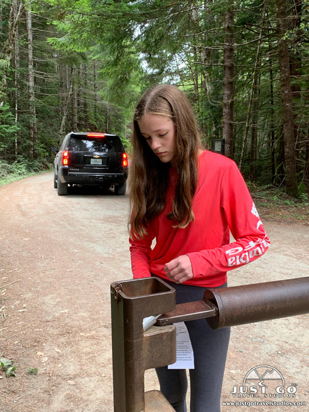 Accessing the locked gate at the Tall Trees Grove in Redwoods National Park