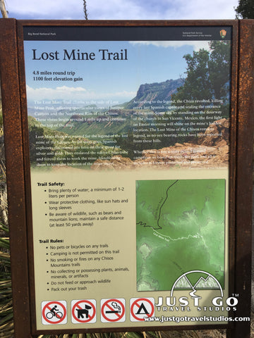 Lost Mine Trail in Big Bend National Park Trailhead information