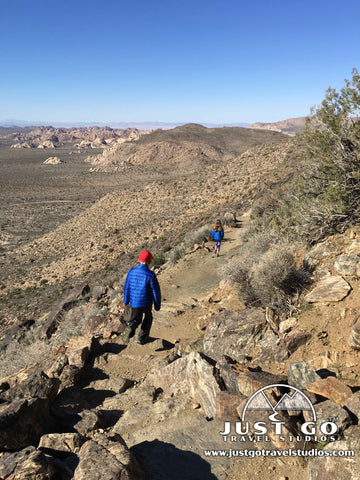 Coming down the Ryan Mountain Trail in Joshua Tree National Park