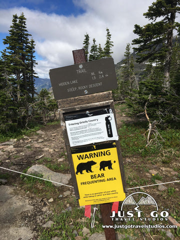 Bear Warning Sign in Glacier National Park