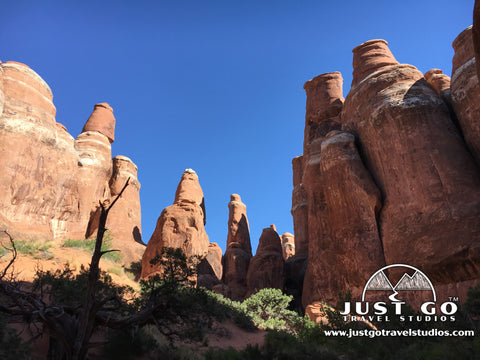 Rock formations in the Fiery Furnace Hike