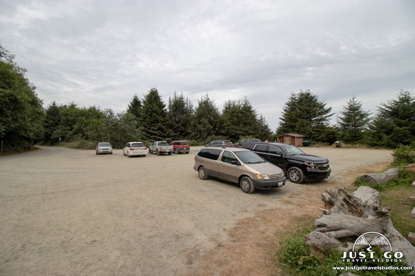Parking lot for Fern Canyon trail in Redwood National park
