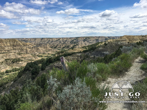 Resting on the Caprock Coulee Trail in Theodore Roosevelt National Park
