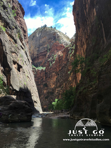 Hiking the Narrows in the Virgin River in Zion National Park
