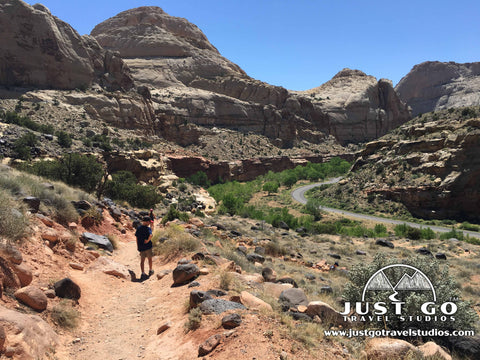 Hiking back from Hickman Bridge in Capitol Reef National Park