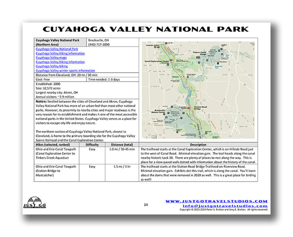 cuyahoga valley national park itinerary