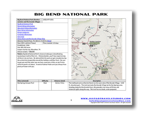 Big Bend National Park itinerary