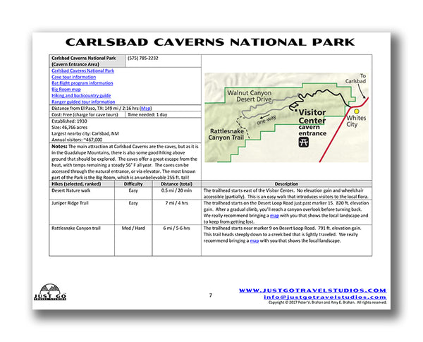 Carlsbad Caverns Itinerary