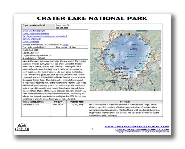 Crater Lake Itinerary