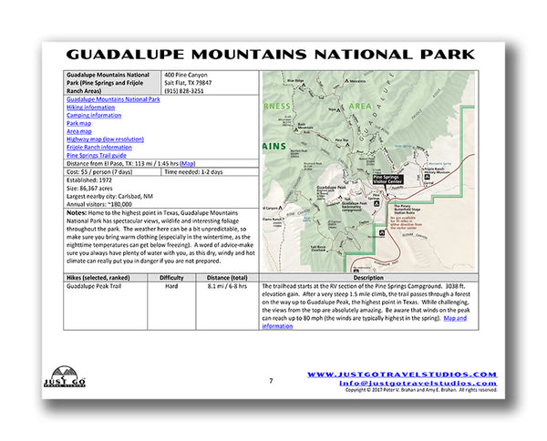 Guadalupe Mountains National Park Itinerary
