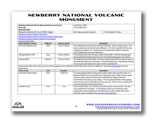 Newberry volcanic national monument itinerary