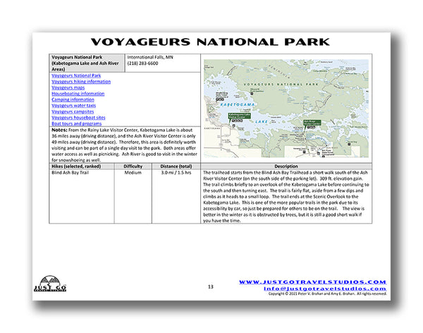 voyageurs national park itinerary
