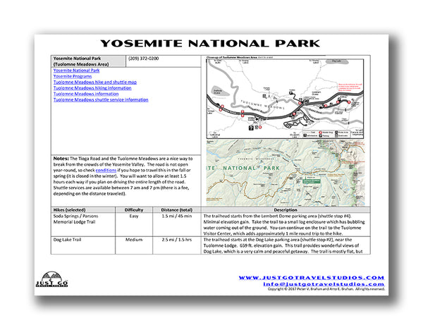 yosemite national park itineary