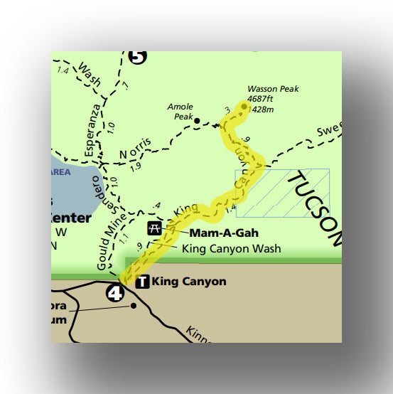 King Canyon Trail map in Saguaro National Park
