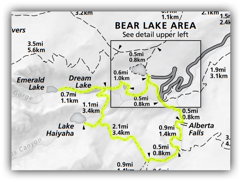 trail map in rocky mountain national park