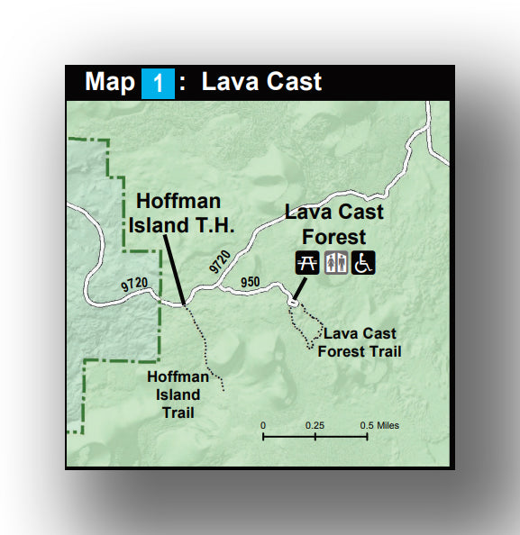 Lava cast area map in Newberry Volcanic National Monument