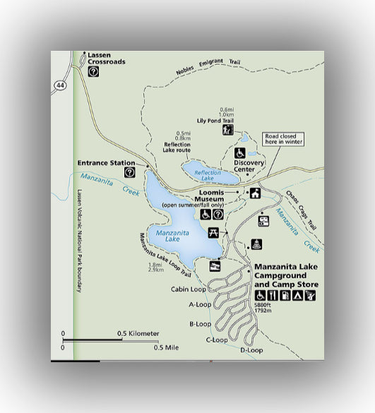 Manzanita Lake Area map