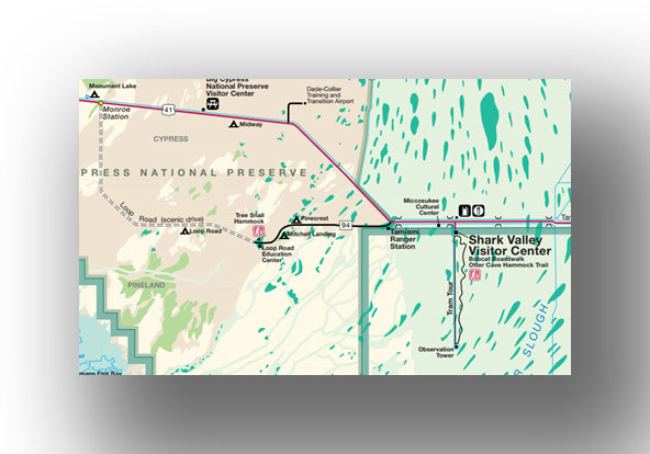 Shark Valley Area Map in Everglades