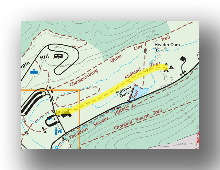 Midland Trail map in Caledonia State Park