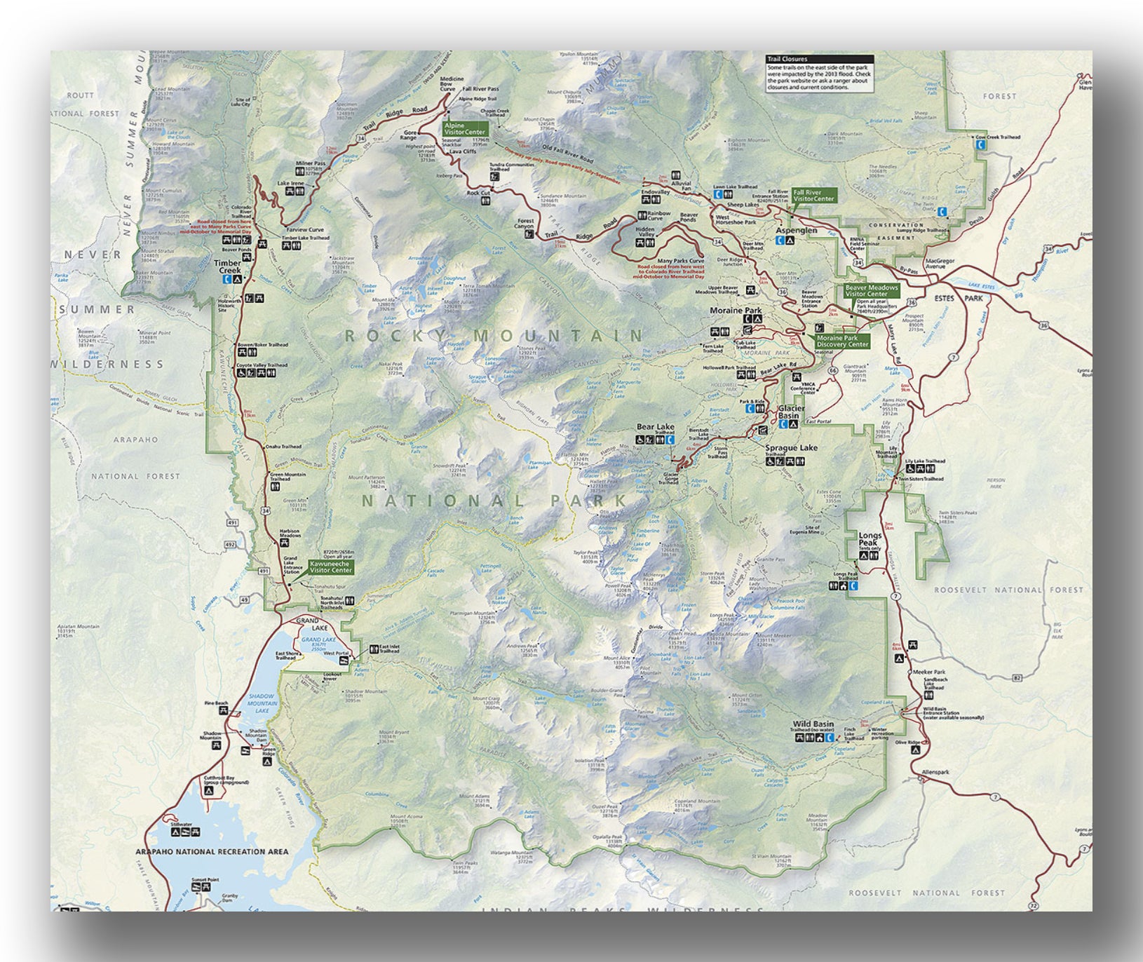 Rocky Mountain National Park map