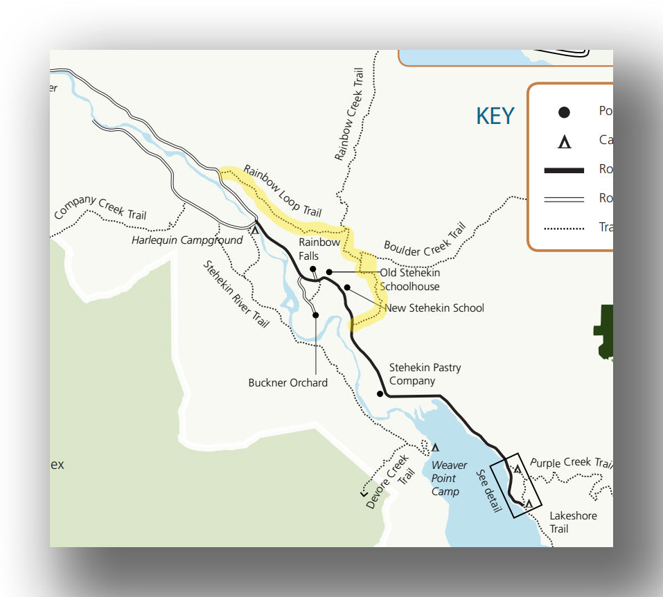 Rainbow Loop Trail map near Lake Chelan