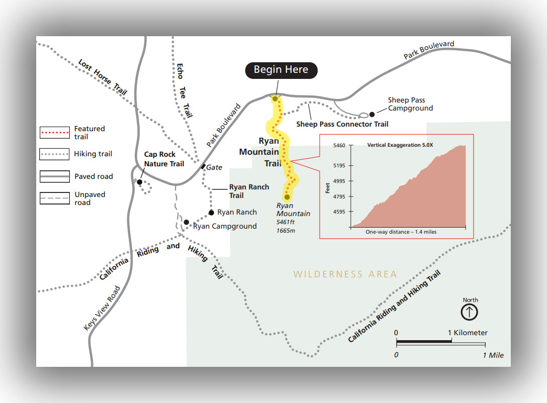 Ryan Mountain Trail map