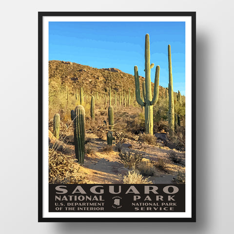 WPA Style Saguaro National Park Poster