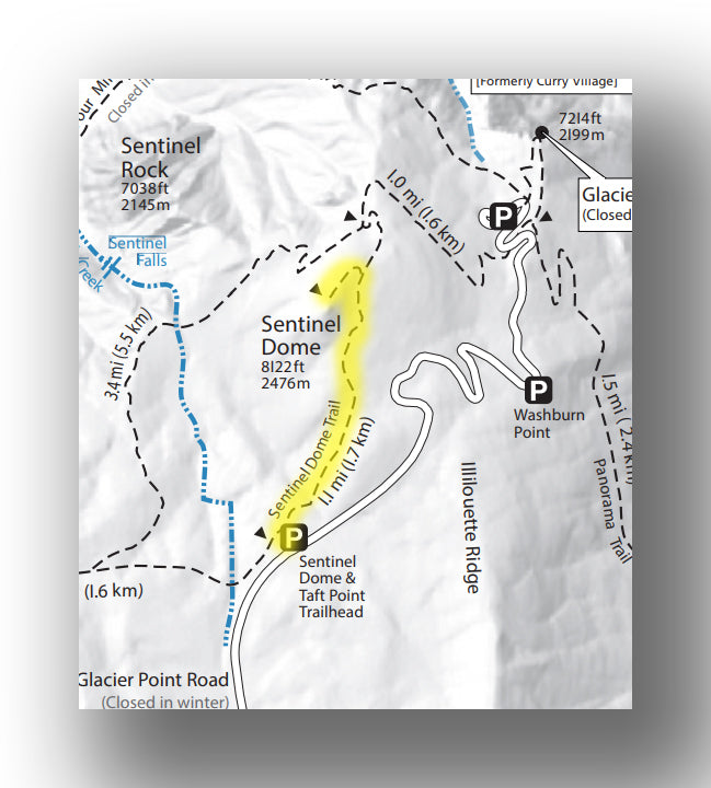 Sentinel Dome Trail Map
