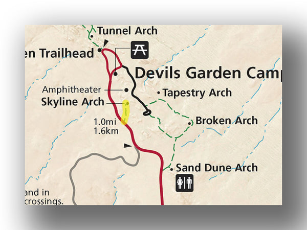 Skyline Arch trail map