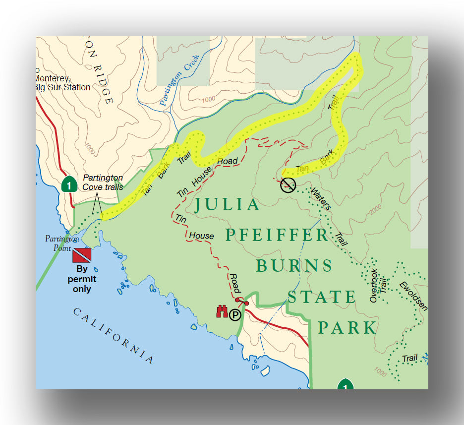 julia pfeiffer burns tan bark trail map
