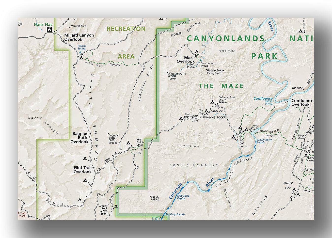 Maze District Map in Canyonlands National Park