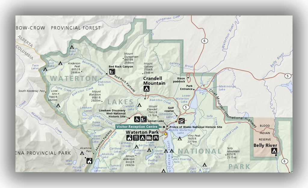 Waterton Lakes National Park Map