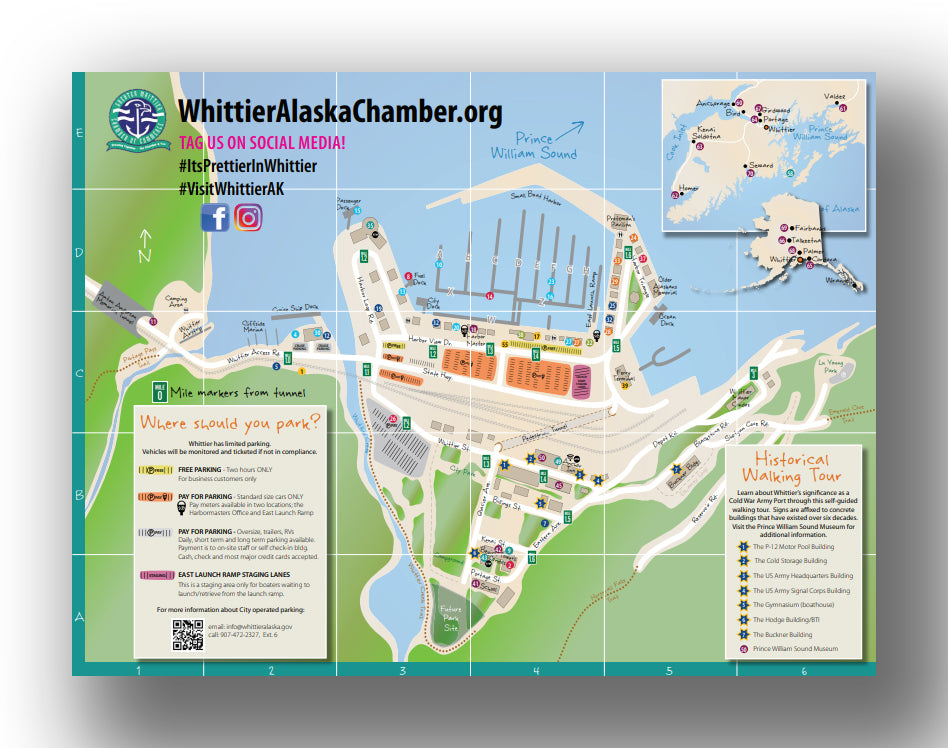 Whittier Alaska what to see and do map