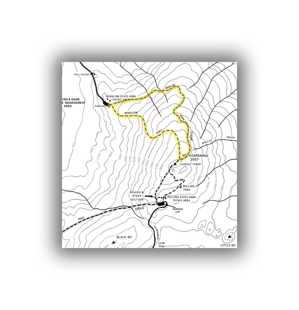 Winslow and Barlow Trail hiking map